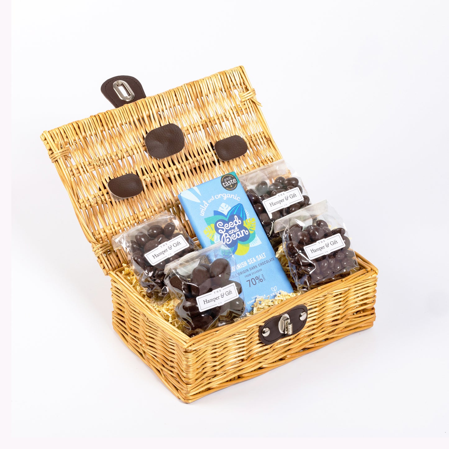 Little Dark Chocolate Hamper filled with 5 different varieties of dark chocolate