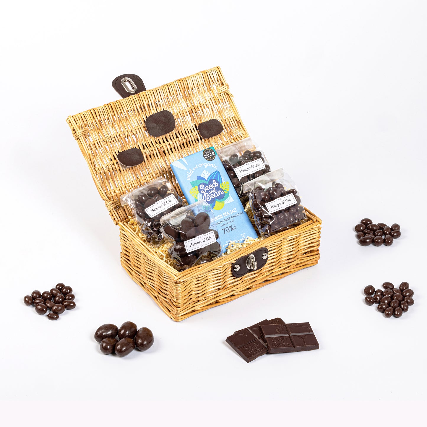 Little Dark Chocolate Hamper filled with 5 different varieties of dark chocolate