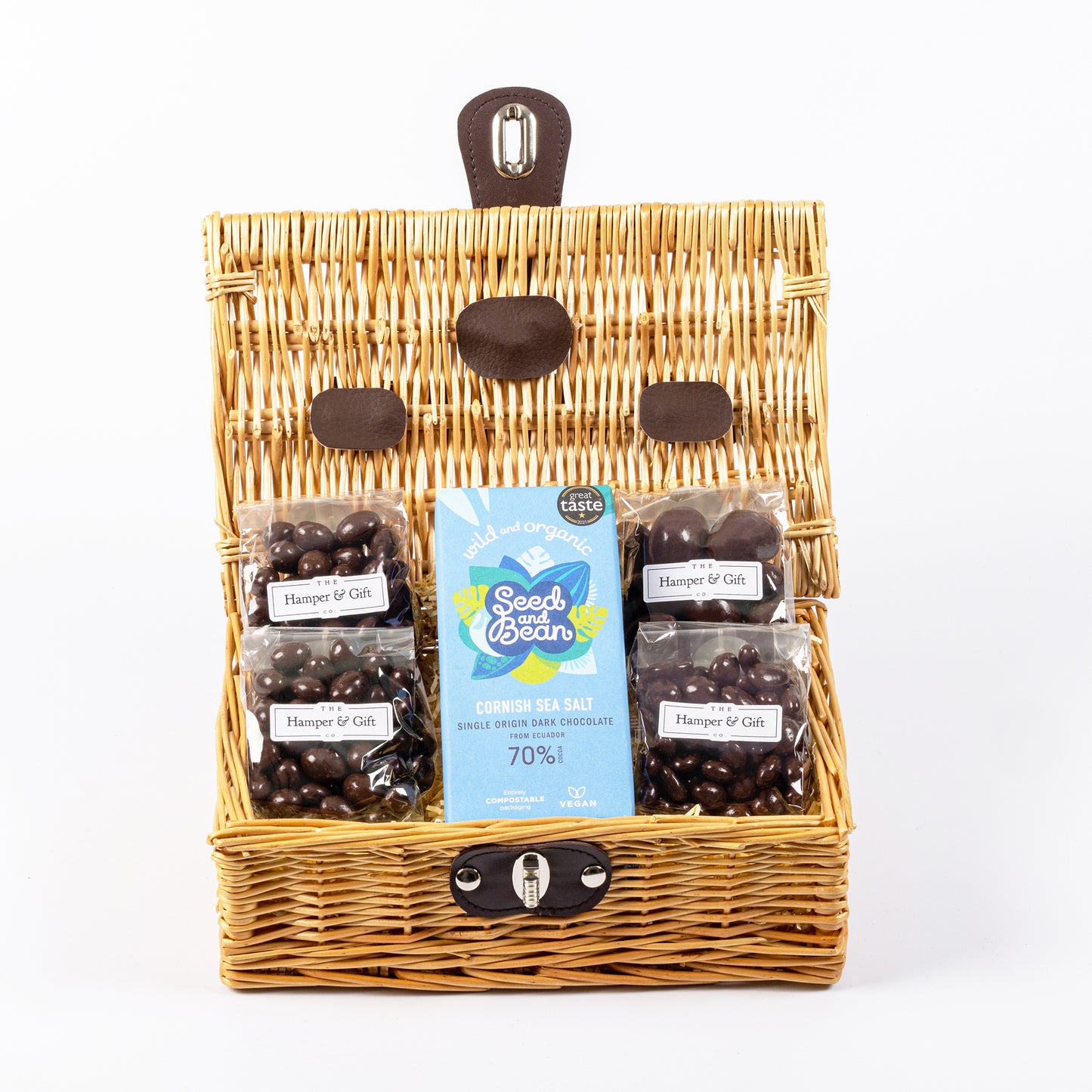 Little Dark Chocolate Hamper filled with 5 different varieties of dark chocolate