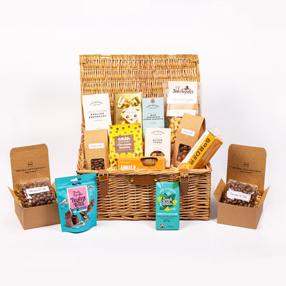 Large Chocolate Hamper filled with 14 different chocolate, biscuit, fudge, popcorn and tea treats