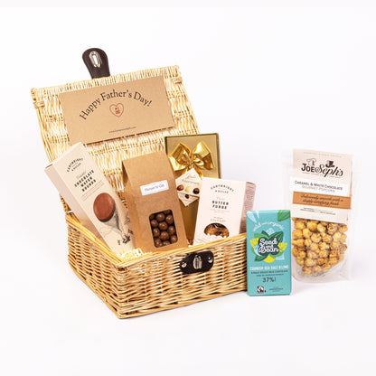 Fathers Day Chocolate & Fudge Hamper filled with a variety of chocolate, fudge, biscuit and gourmet popcorn