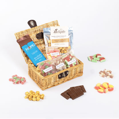 Little Gluten Free Hamper filled with a variety of chocolate, sweets and gourmet popcorn